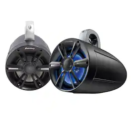 Pioneer - 7.7" IPX7 Rated Tower Speaker with Built-In RGB LED Lighting - with Sports Grille - Black