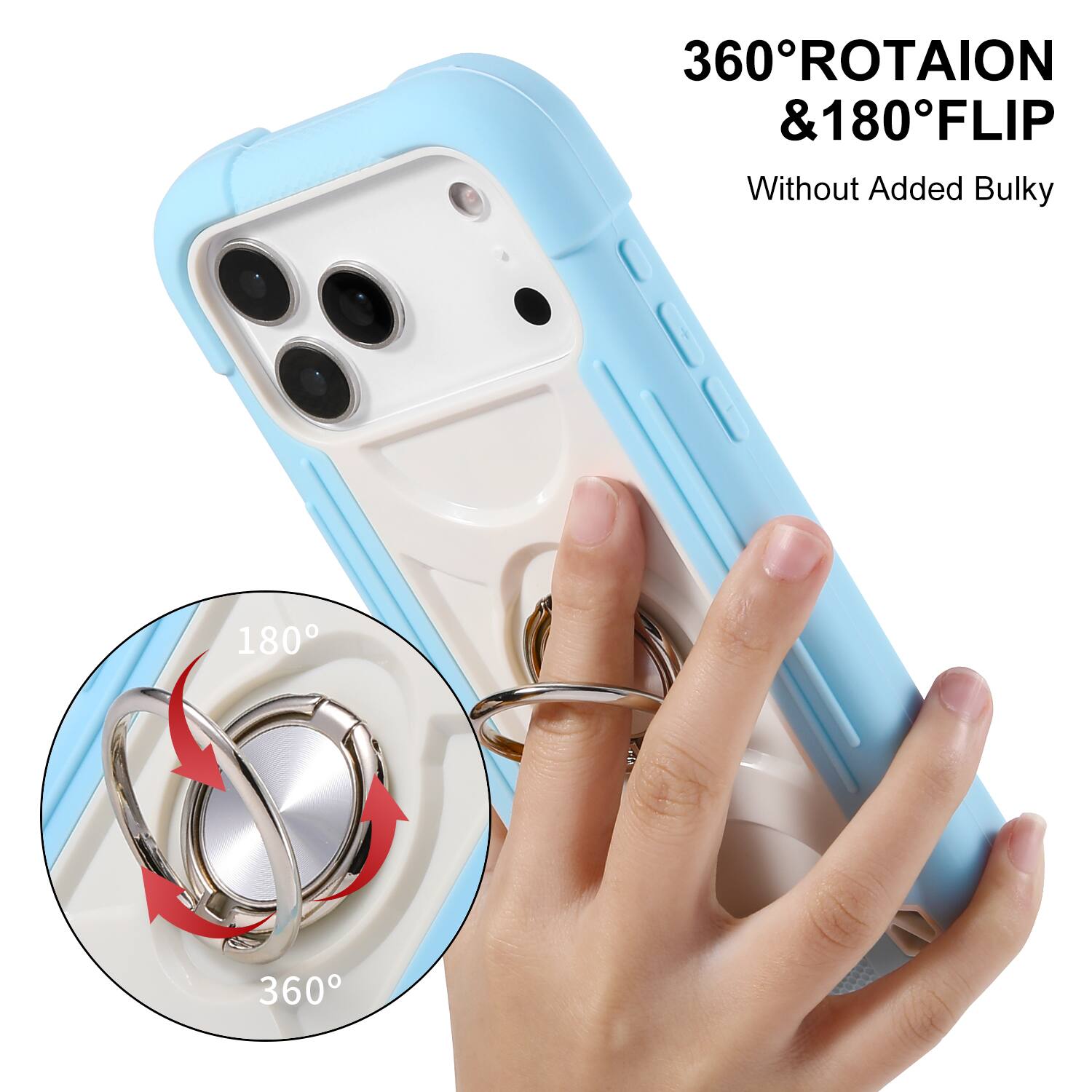 360° ROTATION & 180° FLIP  
Without Added Bulky