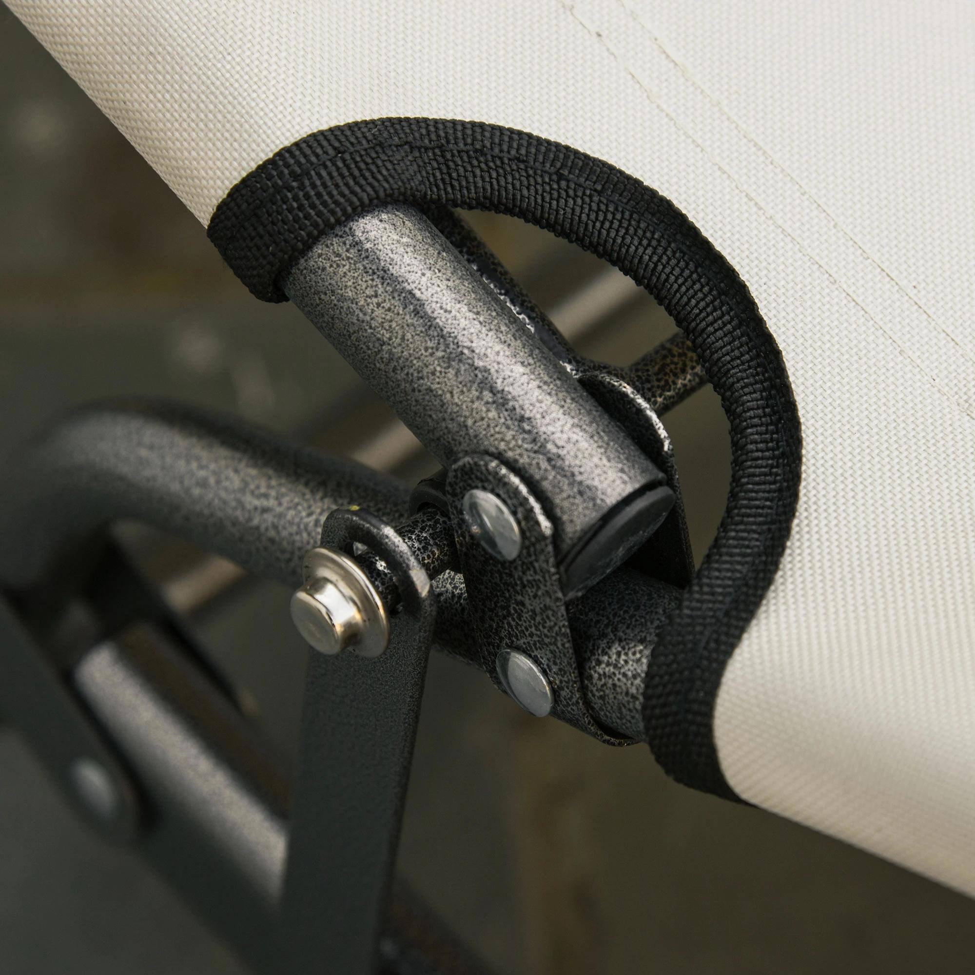 Back. Resenkos - Resenkos Folding Chaise Lounge Chair For Outside, 2-In-1 Tanning Chair With Pillow & Pocket, Cream White - Cream White.