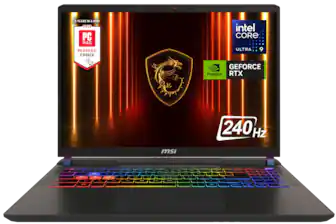 5 YEARS IN A ROW
2025
PC MAG READERS' CHOICE
intel CORE ULTRA 9
NVIDIA GEFORCE RTX
240 Hz
msi