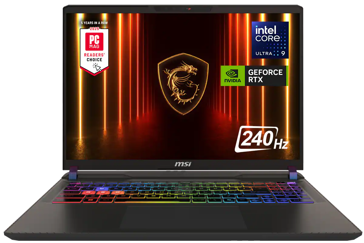 MSI - Vector 16 HX AI 400 16" 240Hz QHD+ Gaming Laptop - Intel Ultra 9-275HX - GeForce RTX 5080 - 16GB Memory - 1TBSSD - Cosmo Gray