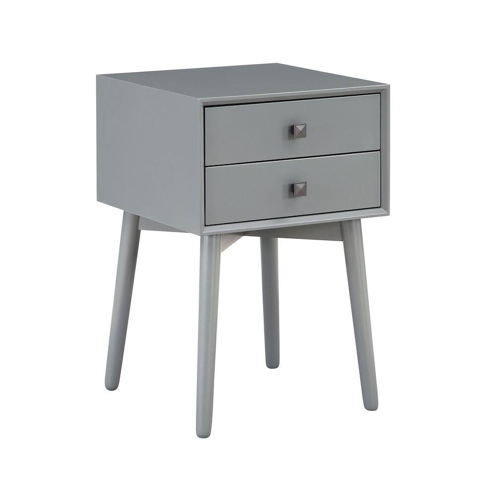 Alt View 1. Furniture of America - Alto Mid-Century Wood 2-Drawer Side Table - Gray.