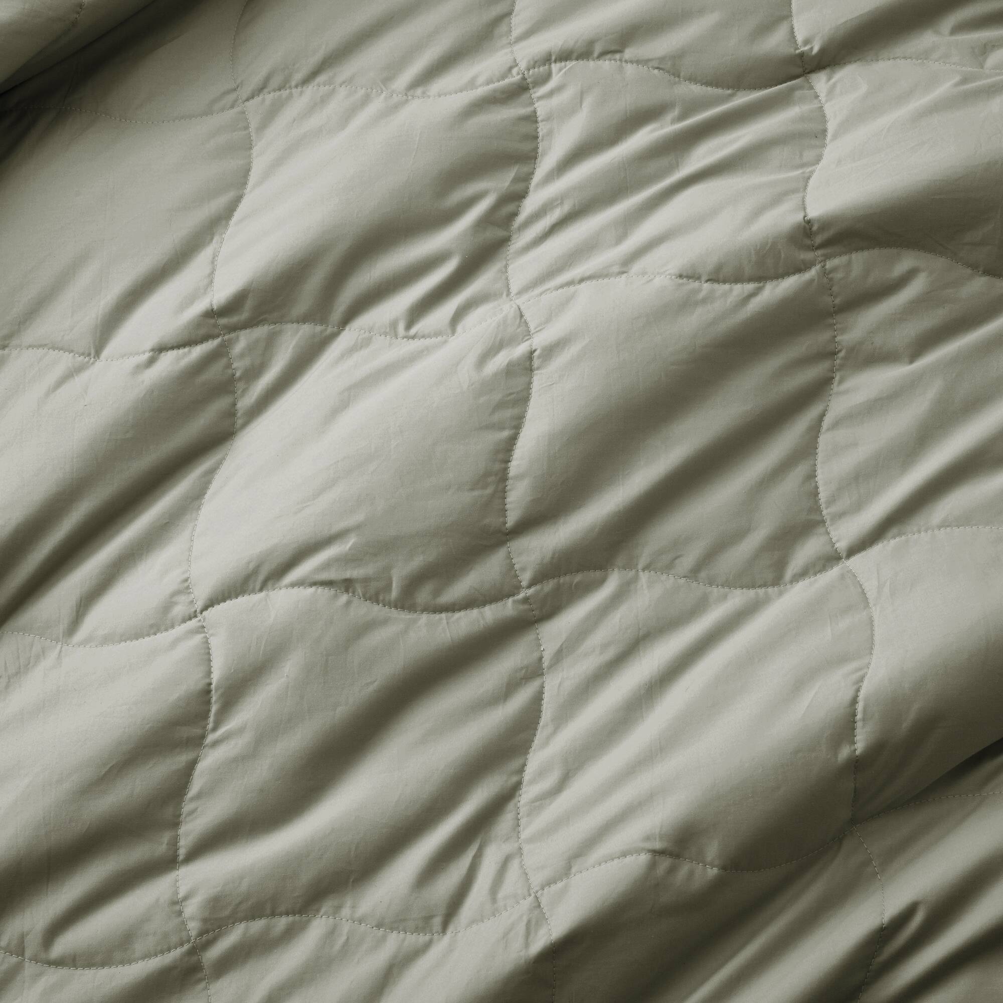 Left. Peace Nest - Peace Nest Ultra-Lightweight Down Blanket with Satin Trim, Sage Green, 90x90 inches - Sage Green.