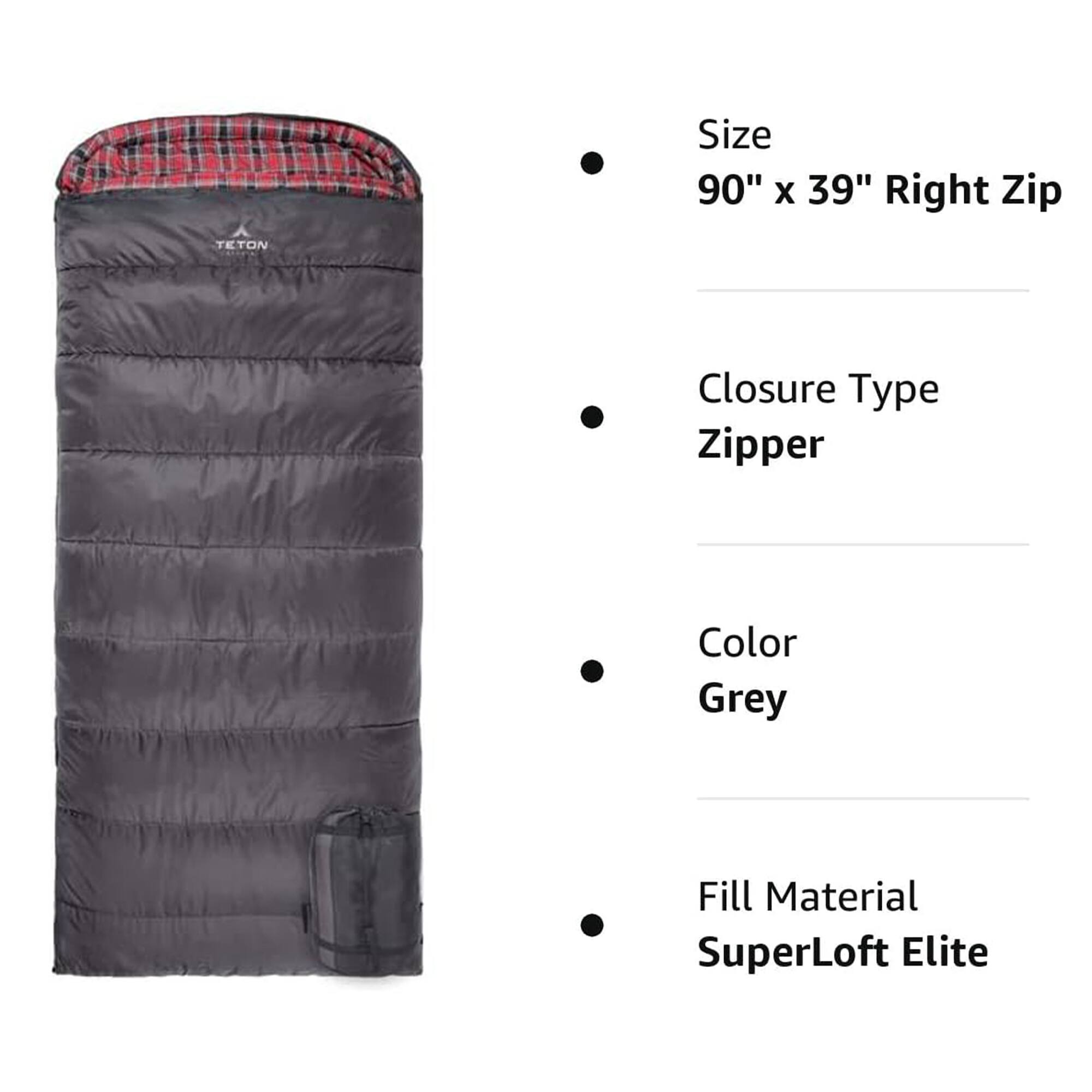- Size: 90" x 39" Right Zip
- Closure Type: Zipper
- Color: Grey
- Fill Material: SuperLoft Elite