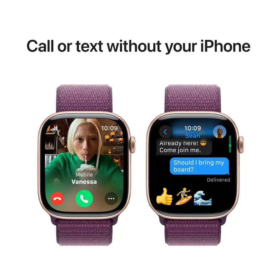 Call or text without your iPhone. 10:09 10:09 Sean Aiready here! Come join me. Mobile Vanessa ... Should I bring my board? Delivered.