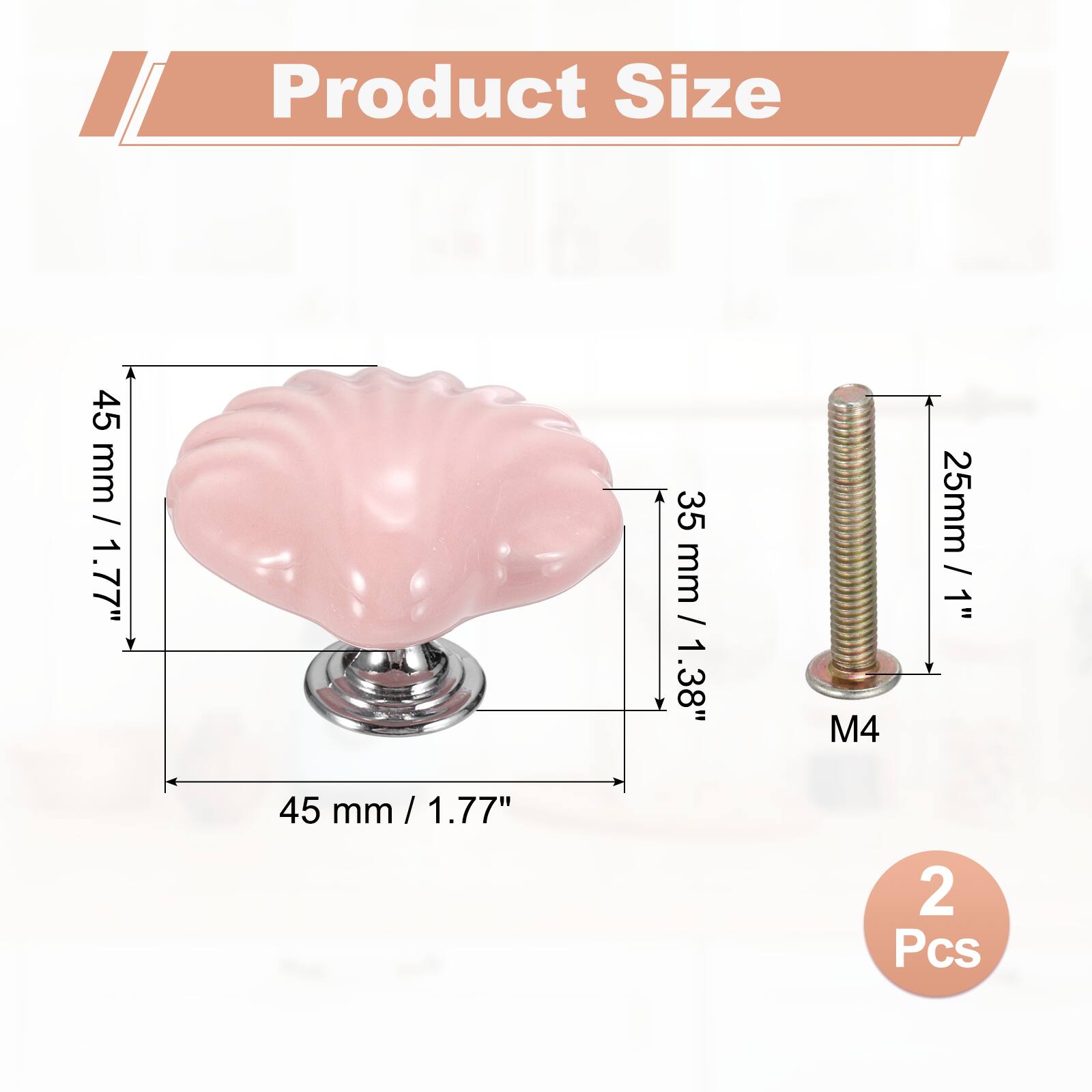 Product Size

45 mm / 1.77"  
35 mm / 1.38"  
25mm / 1" M4  
2 Pcs
