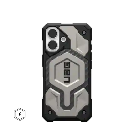Front. UAG - Monarch Pro Series Case with Magsafe for Apple iPhone 16 - Titanium.