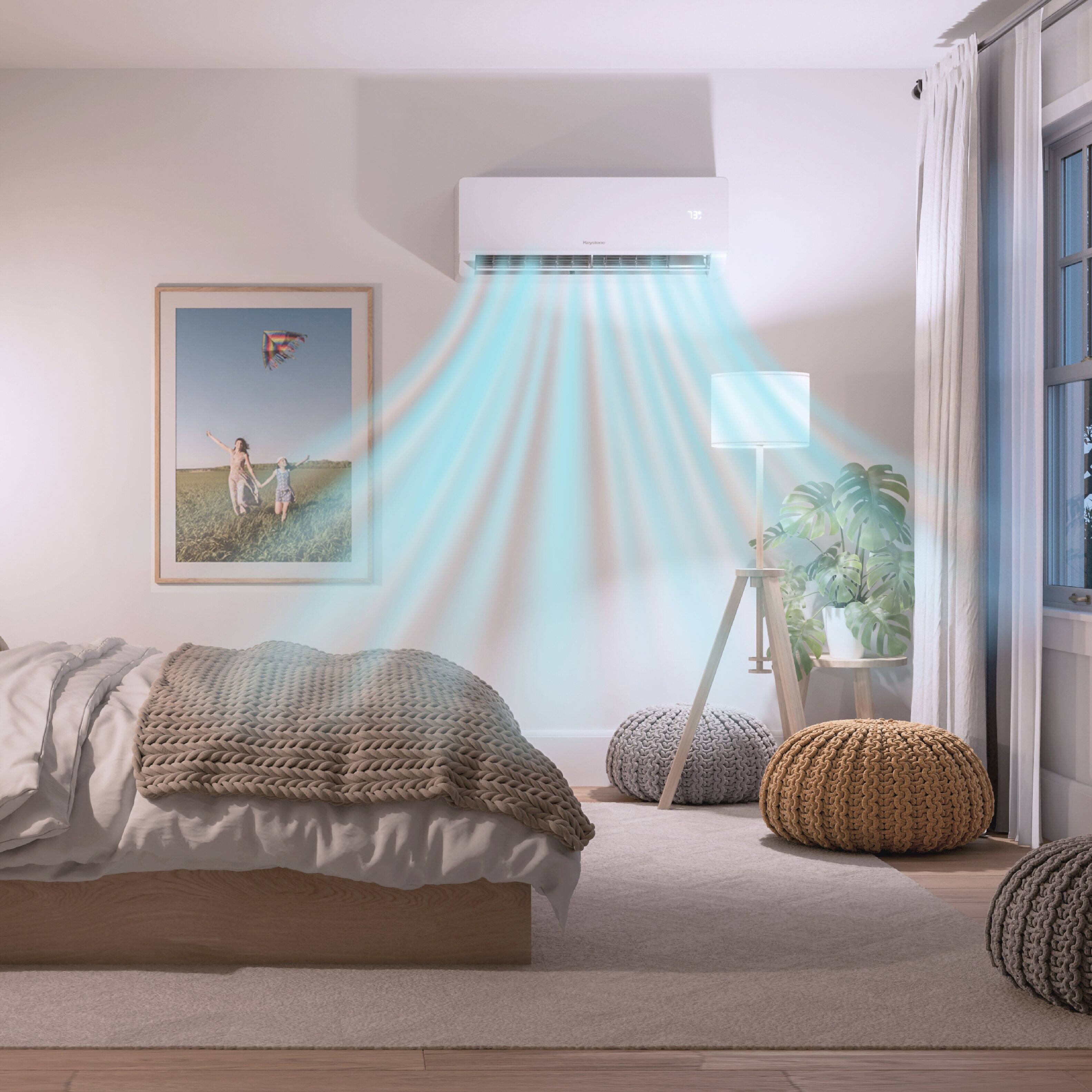 Alt View 19. Keystone - Core 230V 1,000 Sq. Ft. 18,000 BTU Smart Mini Split Air Conditioner 18,000 BTU Heater - White.