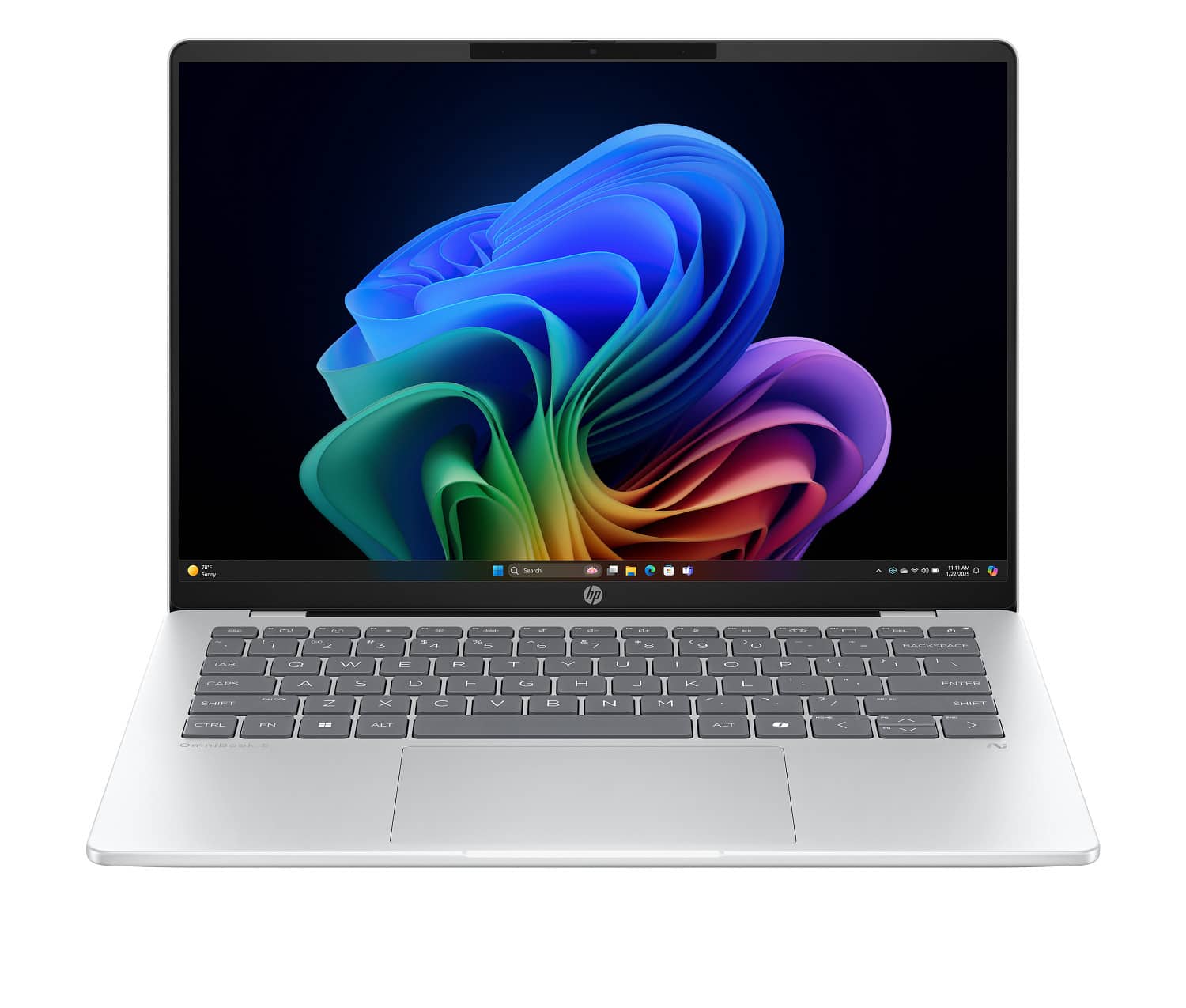 HP - OmniBook 5 Laptop Computer 14" 2K Snapdragon X 16 GB memory;512 GB SSD - Glacier silver aluminum