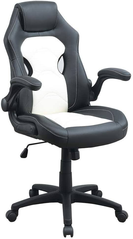 Front. Spaco - Spaco Modern Gaming Executive Office Chair, Ergonomic High Back, Adjustable Height, Plush Cushion, Armrest Support - Black White.