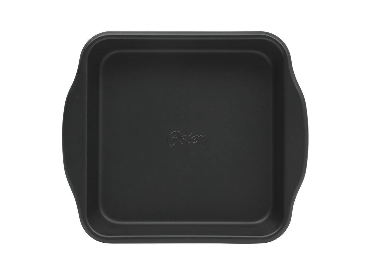 Alt View 2. Oster - Oster Teston Platinum Collection 8 Inch Nonstick Carbon Steel Square Cake Pan in Matte Black - Matte Black.