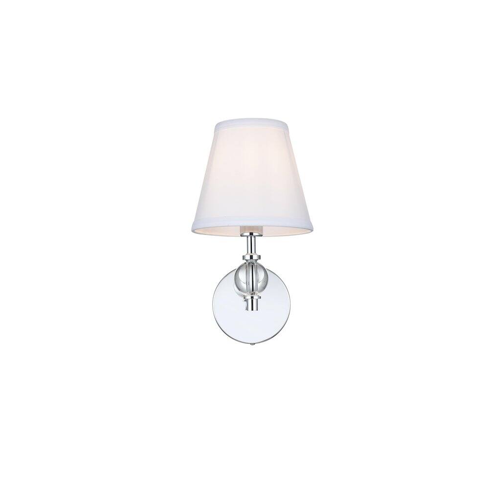 Left. Living District - Bethany 7 inch Wall Sconce in Chrome - Chrome And White.