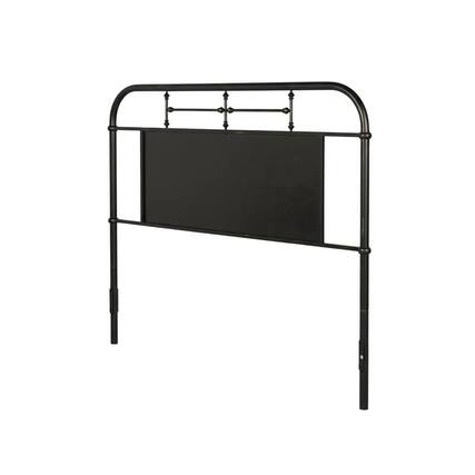 Front. Starlight Canyon Home - Distressed Metal Queen Metal Headboard with Vintage Design and Metal Tube Frame - Black.