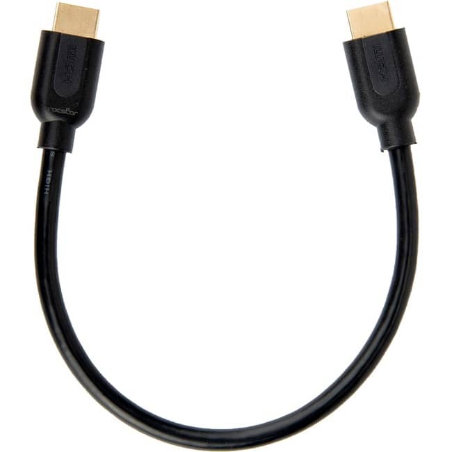 Rocstor - Premium 1ft High Speed HDMI (M/M) Cable with Ethernet - Cable Length: 1ft - HDMI for Audio/Video Device - 1.28 - Black