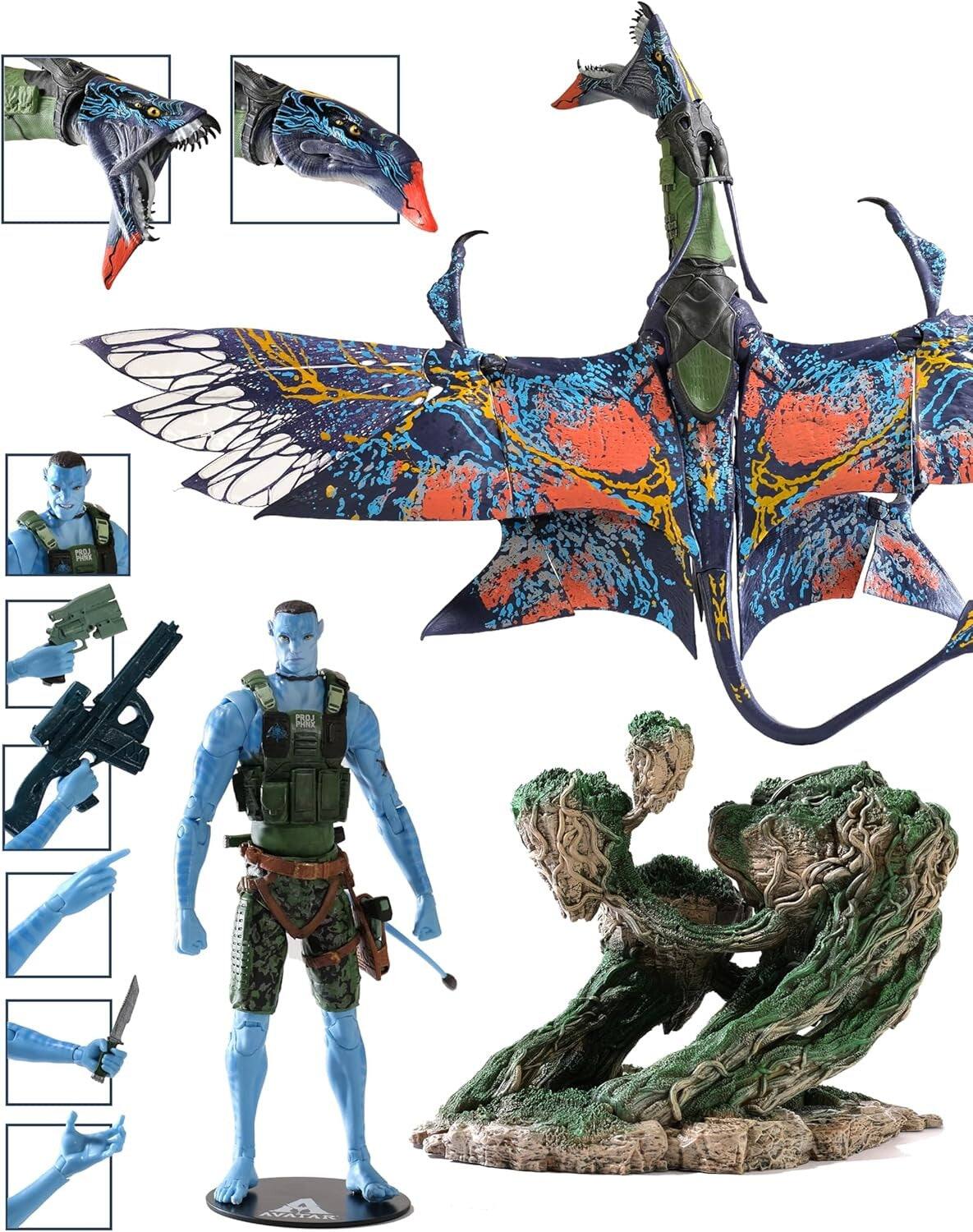 Alt View 1. McFarlane Toys - McFarlane Toys: Avatar Way of the Water: Quaritch & Banshee SDCC Exclusive Figures.