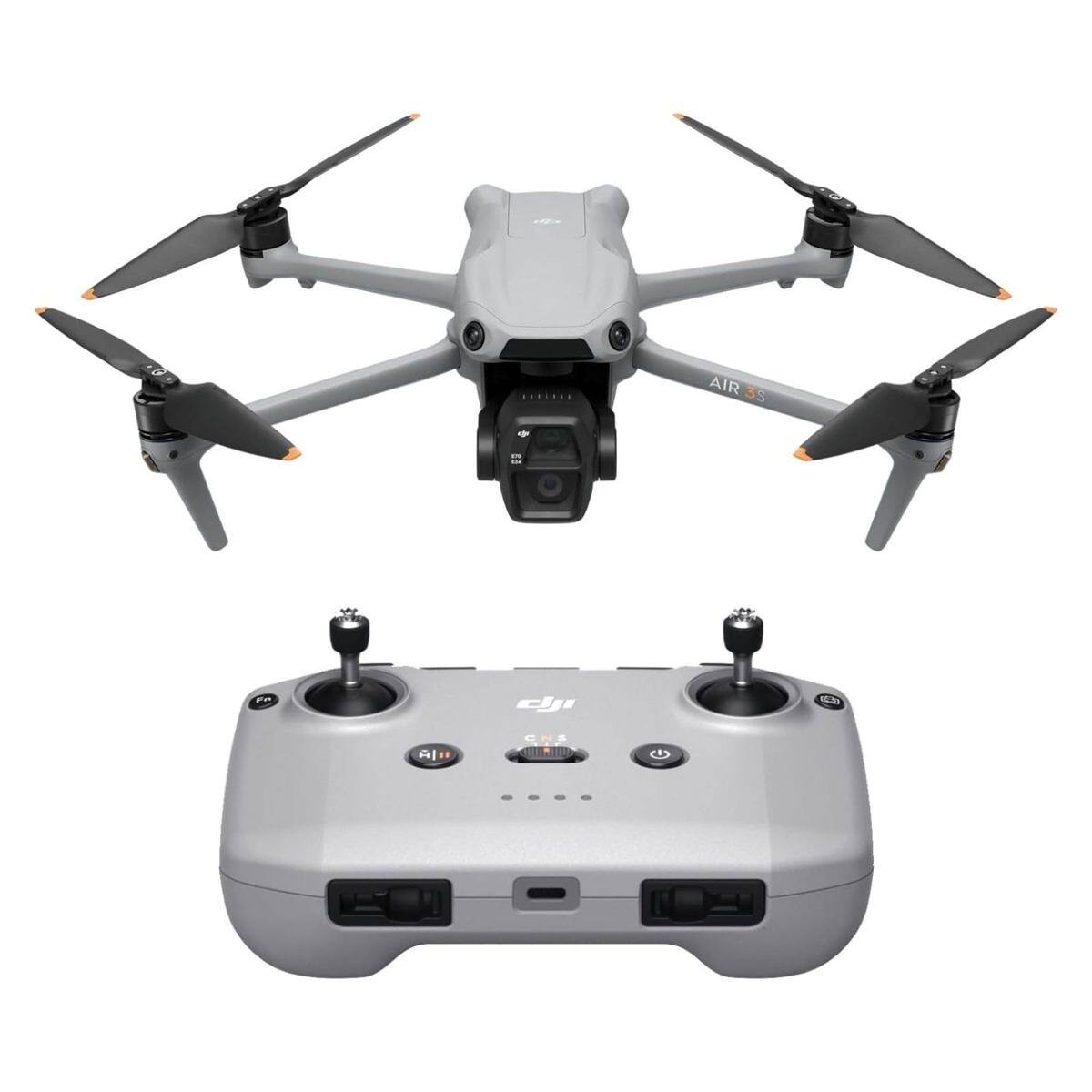 Alt View 9. DJI - DJI Air 3S Drone with RC-N3 Remote Controller, Bundle with 128GB Memory Card, Strobe Light, Landing Pad Pro and Backpack.