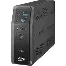APC - Back-UPS Pro, 1000VA/600W, Tower, 120V, 10x NEMA 5-15R outlets, Sine Wave, AVR, USB Type A + C ports, LCD, User - Black