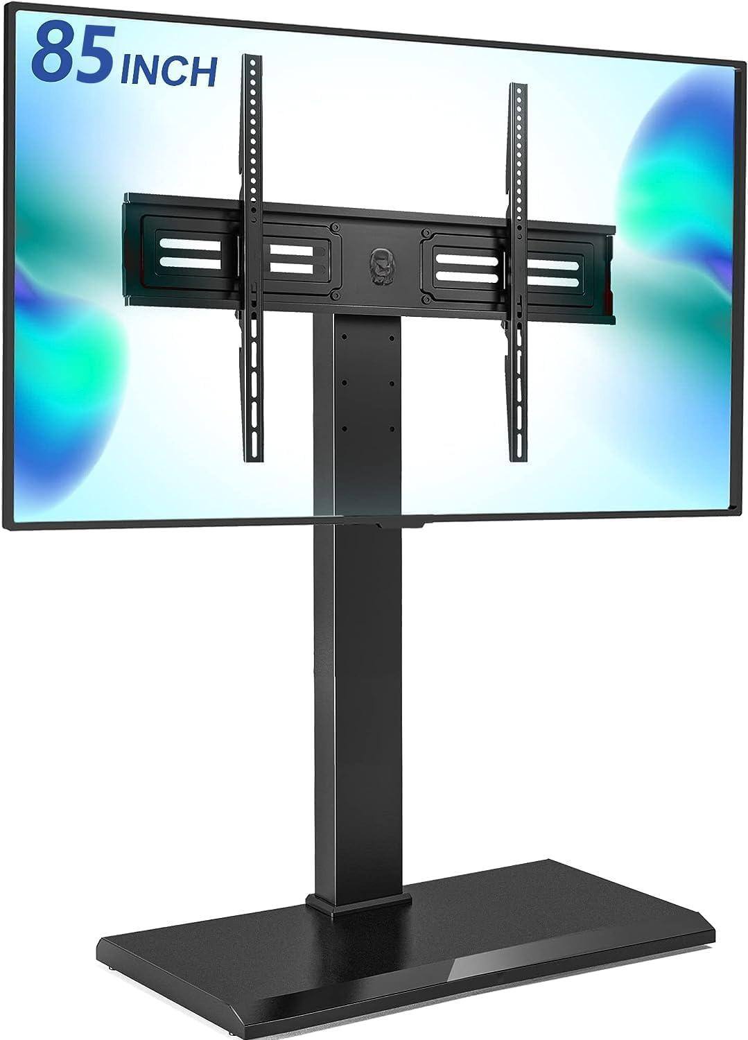 Front. ThinkLink Electronic - Iron Base Universal Floor Stand Swivel Mount Space Saving 50- Led Lcd Plasma Flat Curved Screen Tvs Height - Black Basic.