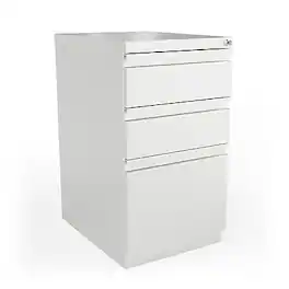 Staples - Heavy Duty Mobile Pedestal File Cabinet with Wheels, 3 Drawer - Light Gray