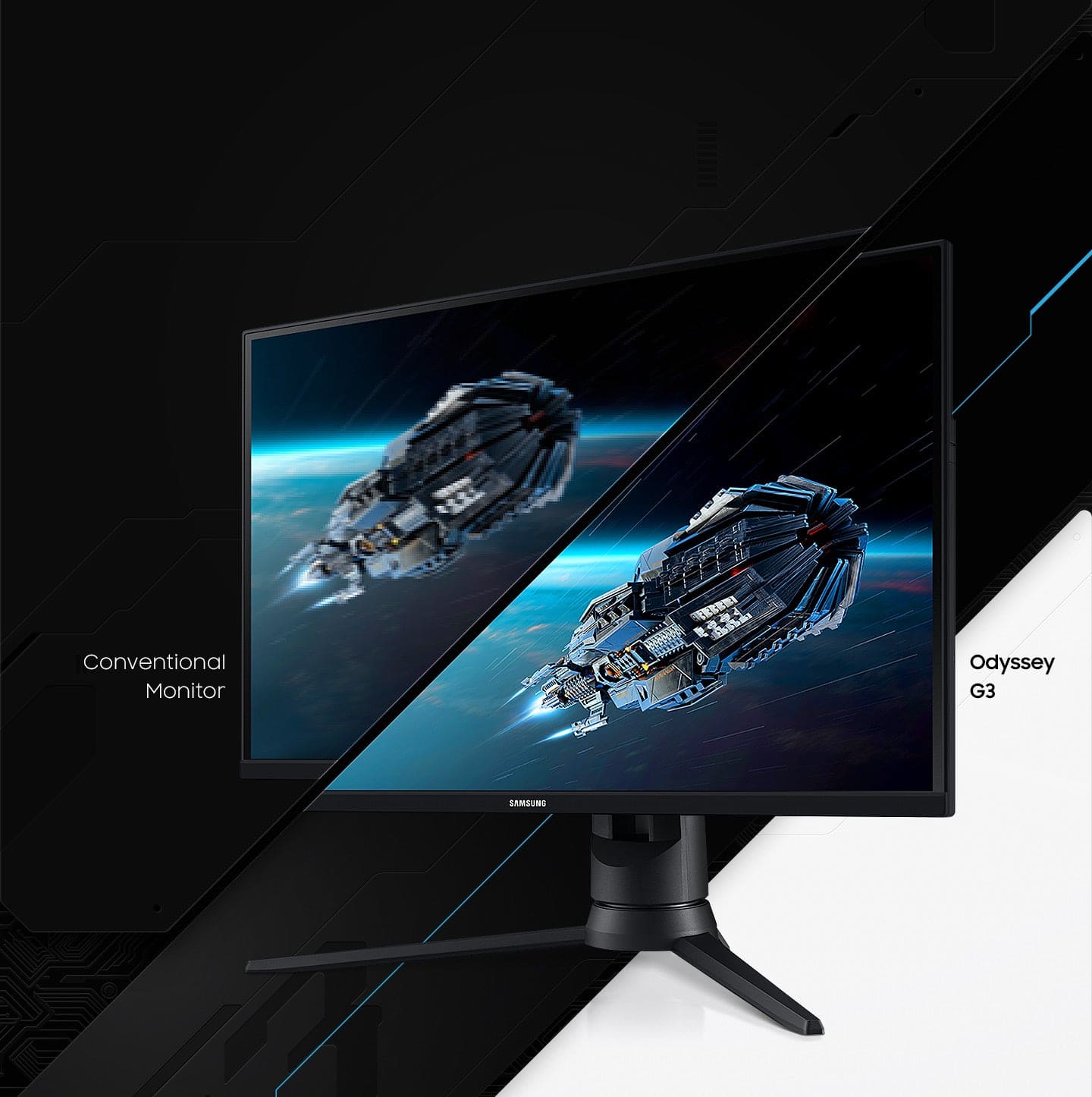 Alt View 29. Samsung - Odyssey G3 24" Flat FHD 1ms AMD FreeSync Gaming Monitor - Black - Black.