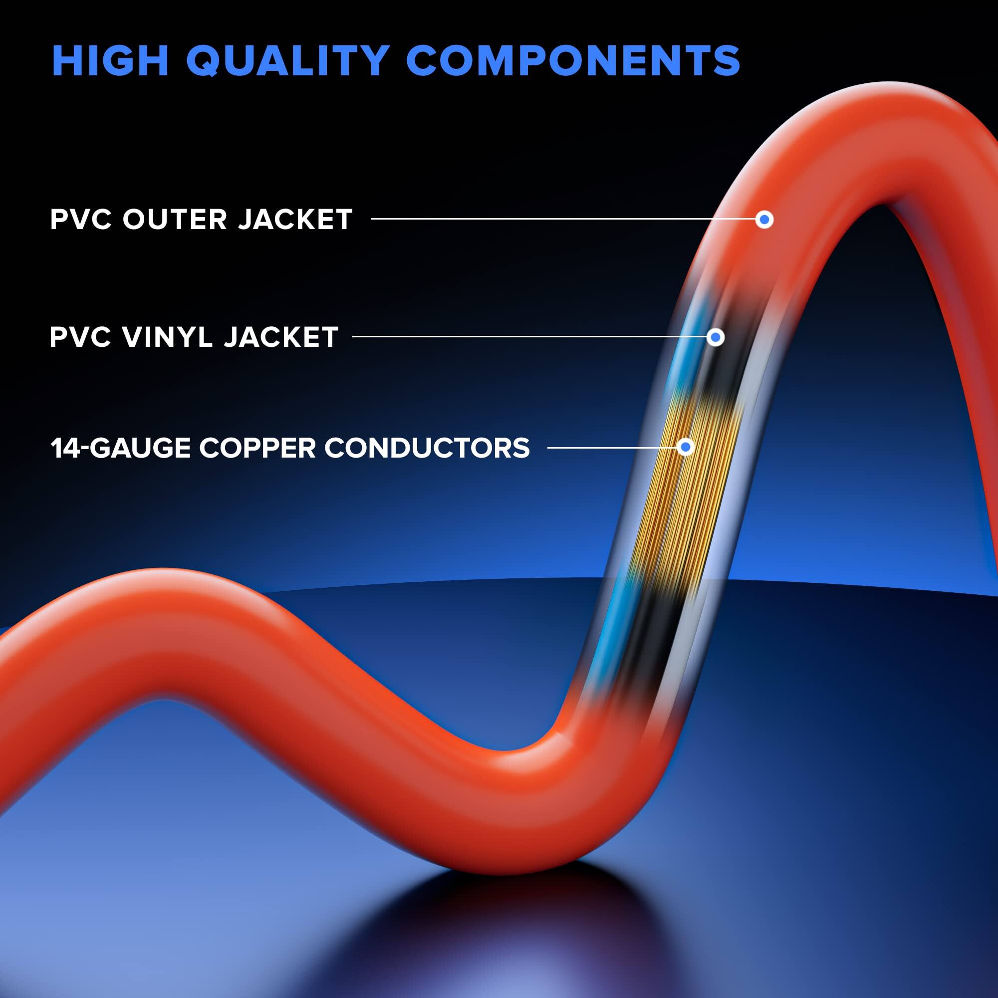 HIGH QUALITY COMPONENTS

- PVC OUTER JACKET
- PVC VINYL JACKET
- 14-GAUGE COPPER CONDUCTORS