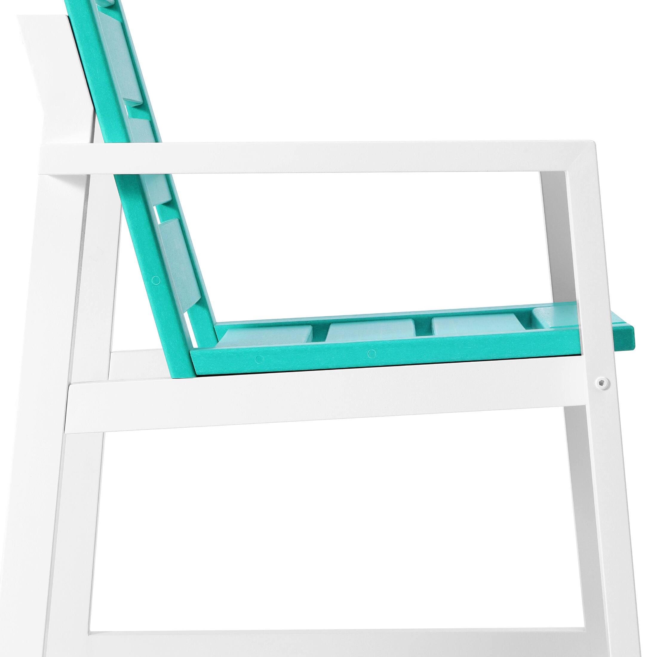 Alt View 4. WestinTrends - WestinTrends Cape May HDPE Outdoor Patio Dining Arm Chair - Turquoise.