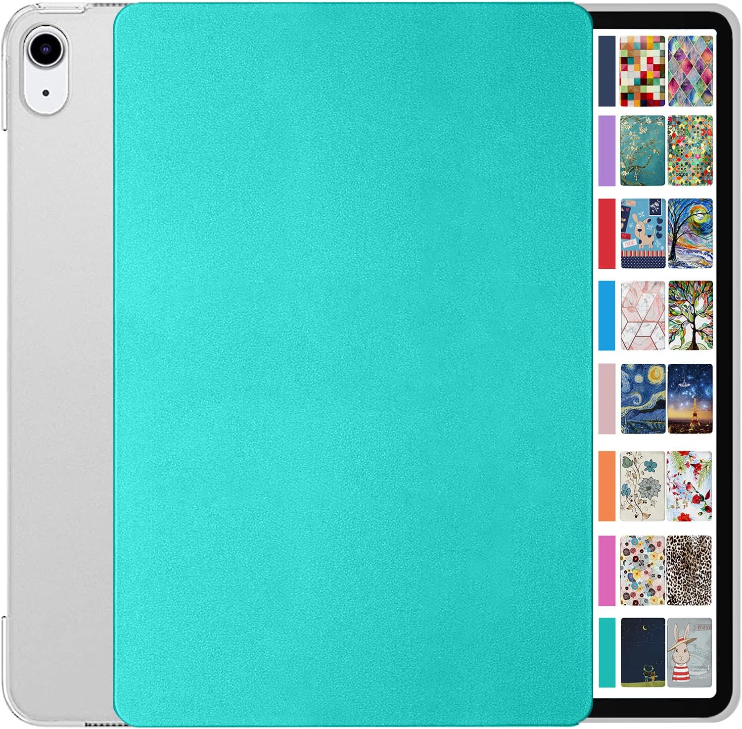 Front. DuraSafe Cases - iPad Pro 12.9" 3rd Gen 2018 Smart Folio Cover with Lightweight Hard Back A1876 A2014 A1895 A1983 - Green.