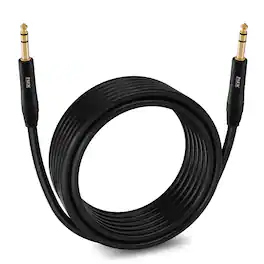 Lyxpro - Balanced Audio 1/4 TRS Cable, Male to Male, Durable & Flexible 1/4 to 1/4 Audio Cable, 25 ft - Black