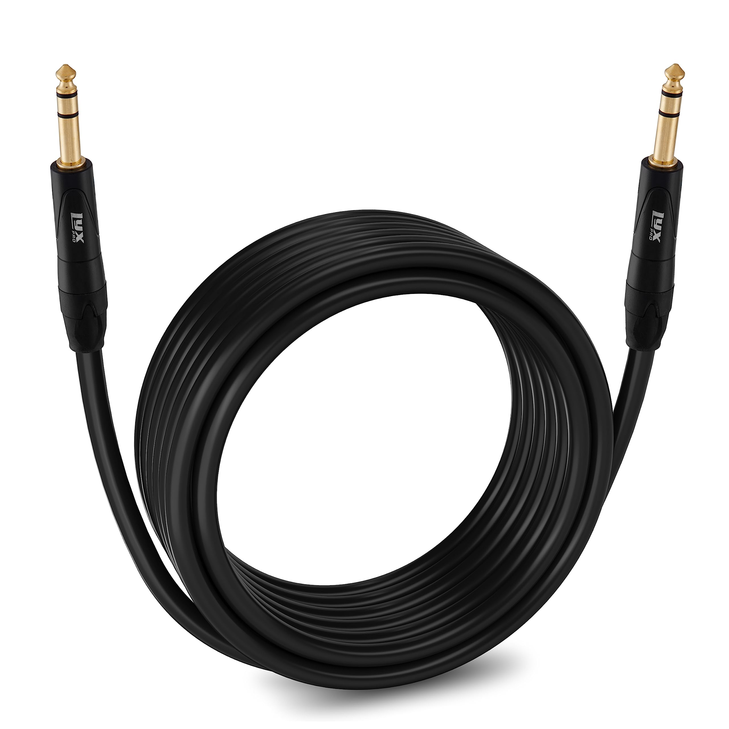 Lyxpro - Balanced Audio 1/4 TRS Cable, Male to Male, Durable & Flexible 1/4 to 1/4 Audio Cable, 25 ft - Black