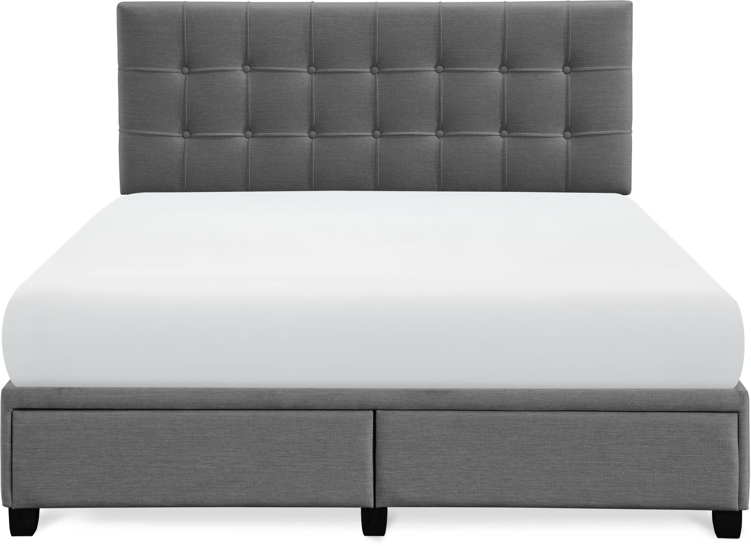 Alt View 12. Click Decor - Edmond Storage Bed with Adjustable Height Headboard Queen Size - Dark Gray.