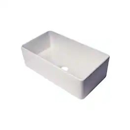 Alfi - 33" Thin Wall Single Bowl Smooth Apron Fireclay Kitchen Farm Sink - White