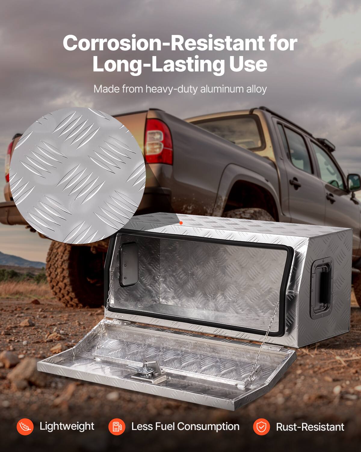 Corrosion-Resistant for Long-Lasting Use  
Made from heavy-duty aluminum alloy  

- Lightweight  
- Less Fuel Consumption  
- Rust-Resistant