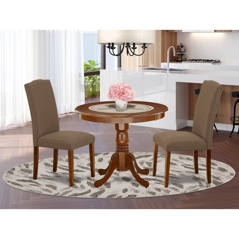 Left. East West Furniture - Dining Room Set Mahogany - Brown.