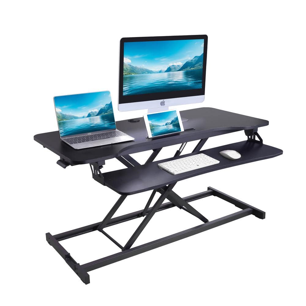 Rocelco - 43" Height Adjustable Standing Desk Converter - Black