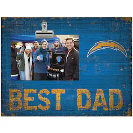 Fan Creations - Los Angeles Chargers 8'' x 10.5'' Best Dad Clip Frame - Multicolor