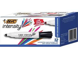 BIC America - BIC Intensity Tank Dry Erase Markers, Chisel Tip, 12/Pack - Assorted Colors