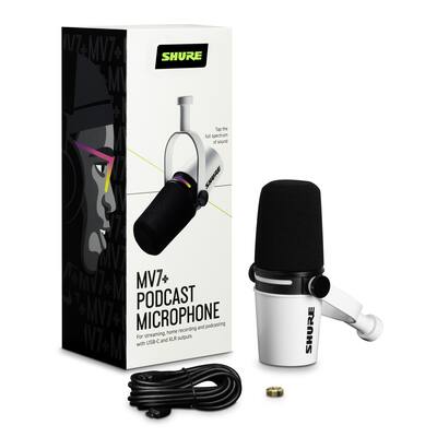 Shure MV7+ Podcast Microphone USB C & XLR Outputs for Podcasting Shure MV7+ Podcast Microphone USB C & XLR Outputs for Podcasting