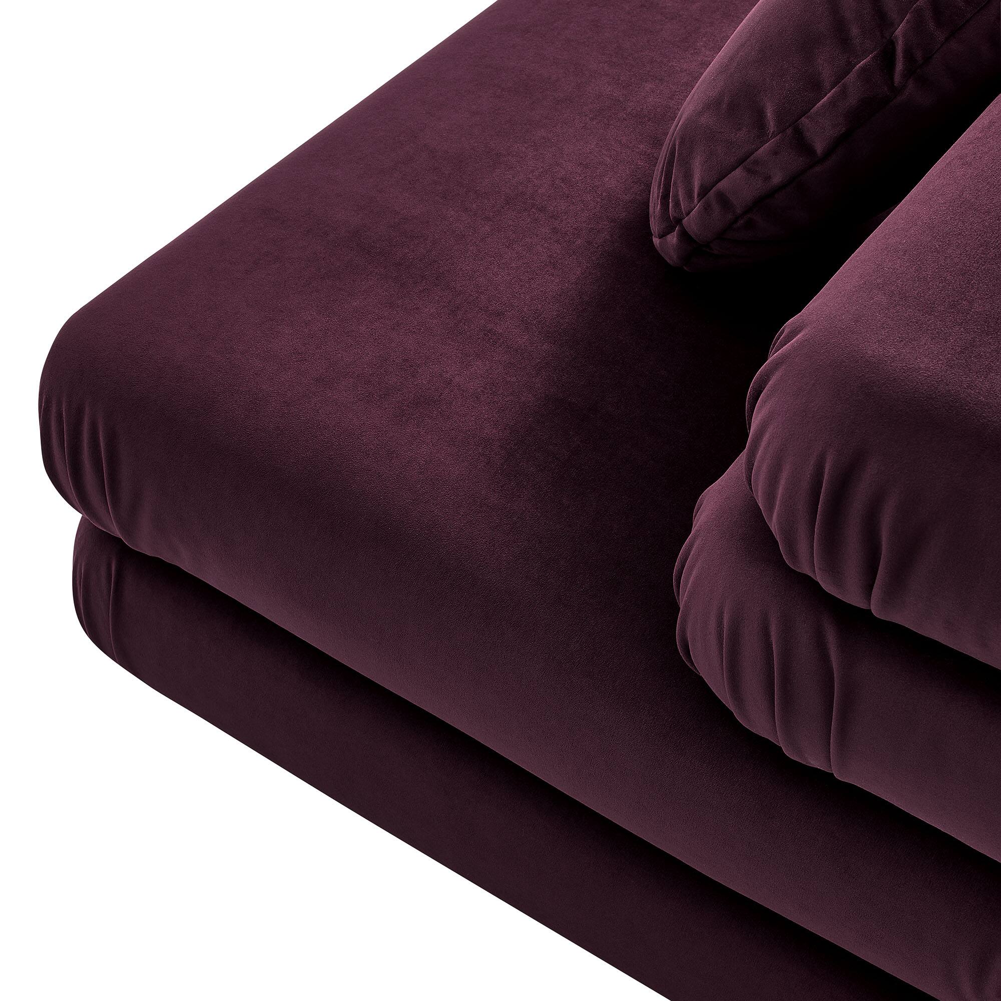 Alt View 3. Modway - Jubilee Modular Performance Velvet Armless Chair by Modway - Mulberry.