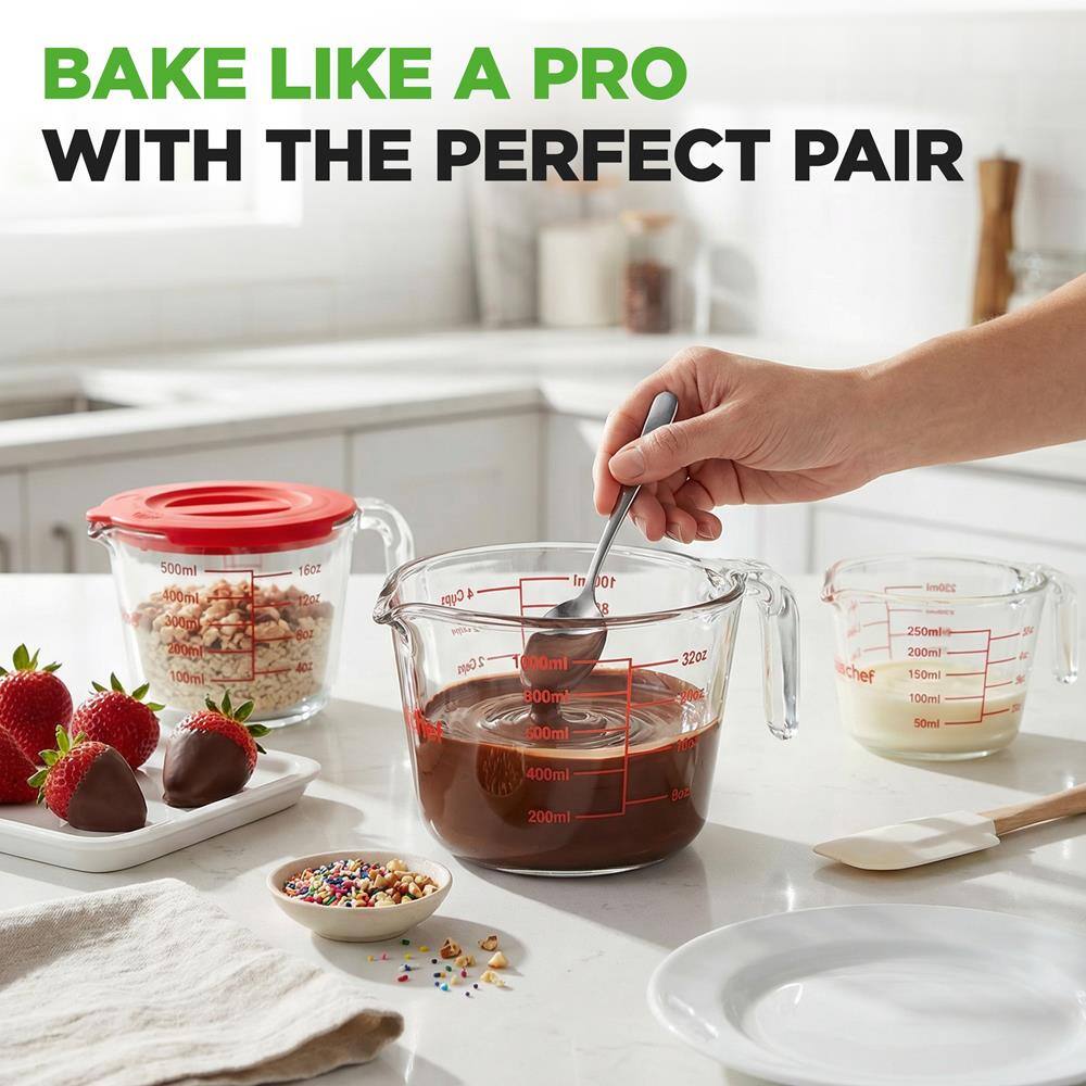 BAKE LIKE A PRO WITH THE PERFECT PAIR

500ml 400ml 300ml 200ml 100ml 16oz 12oz 40g Cups 4 P 20g ME In 100 8 1 000ml 800ml 600ml 400ml 200ml 32oz 102 B chef 230ml 250ml 200ml 150ml 100ml 50ml