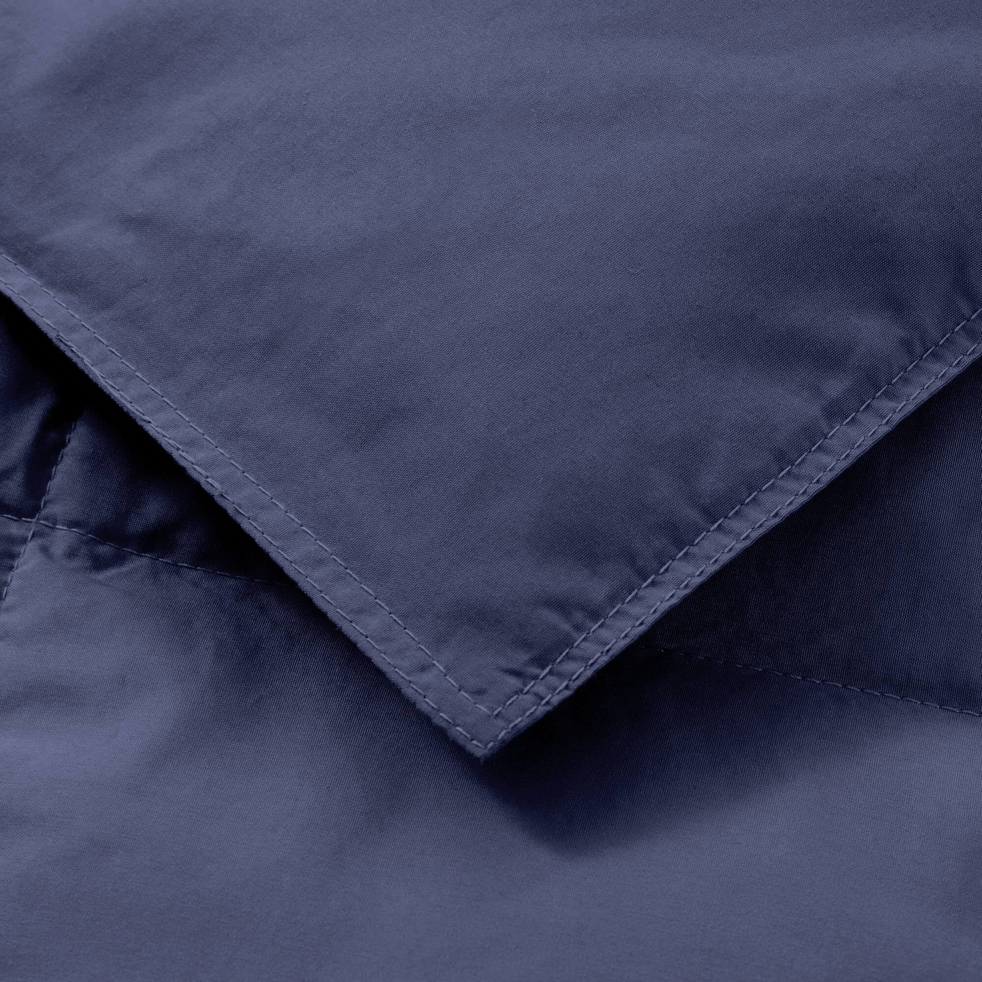 Back. Peace Nest - Peace Nest Lightweight Feather Down Throw Blanket, Navy - Navy.