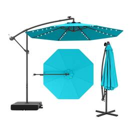 Kadyn - Outdoor Garden Umbrella,Market Umbrella,10 Ft Patio Umbrella Offset Cantilever Umbrella with 40 Solar Powered Lights