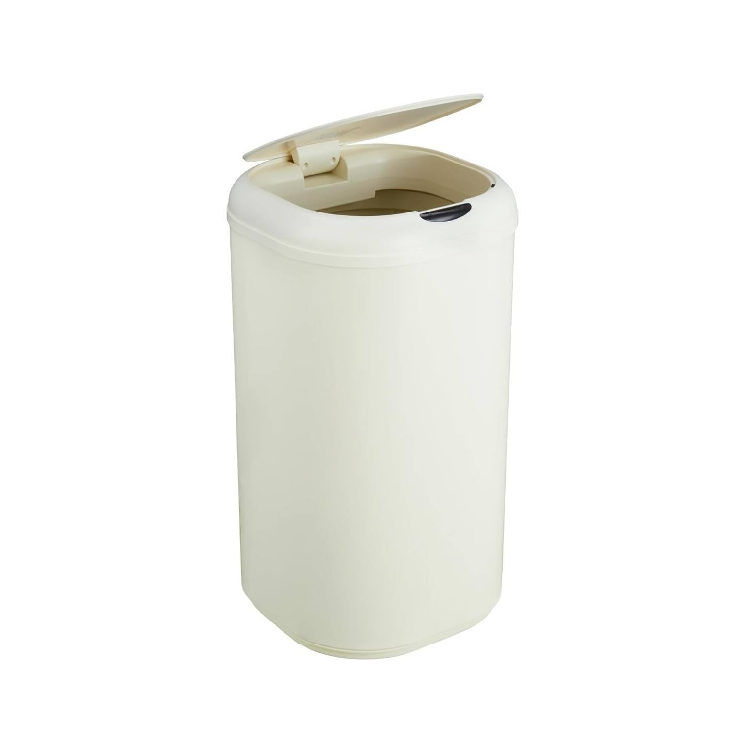 Front. Qeetex - 8 Gallon Stainless Steel Sensor Trash Can, Automatic Motion Sensor Kitchen Bathroom Garbage Bin - Cream White.