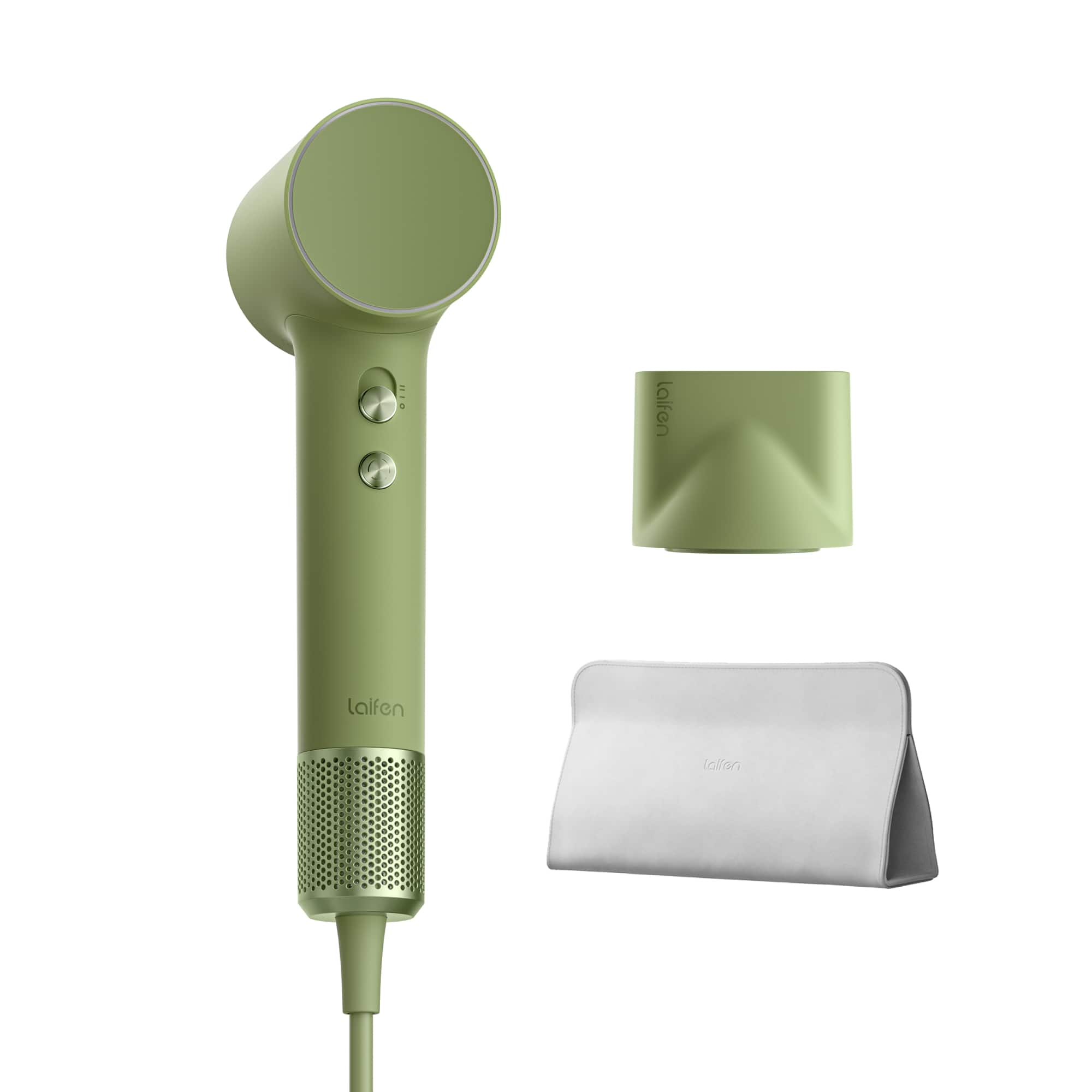 Laifen - Mini Hair Dryer - 1 Attachment and Bag - Green