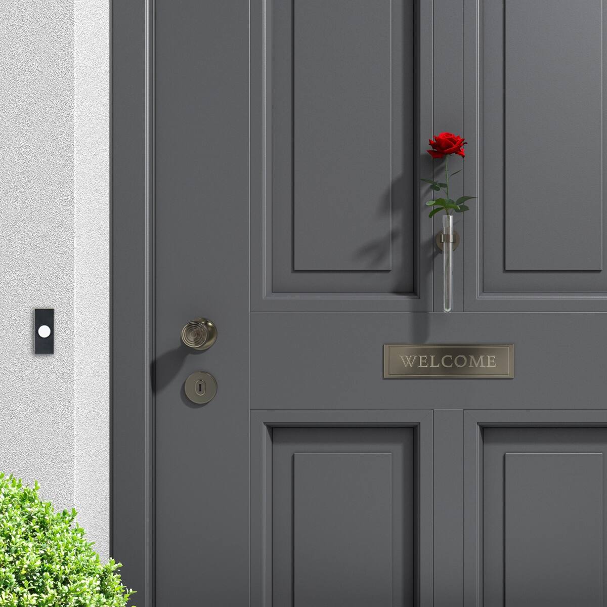 Alt View 1. IQ America - IQ America Contemporary Black Non-Lit Pushbutton Doorbell - Black.