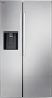 LG - 36-in Wide 26.6 Cu. Ft. Side-by-Side Smart Refrigerator with External Ice and Water - Stainless Steel - Front_Zoom