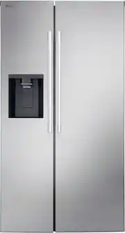 LG - 36-in Wide 26.6 Cu. Ft. Side-by-Side Smart Refrigerator with External Ice and Water - Stainless Steel