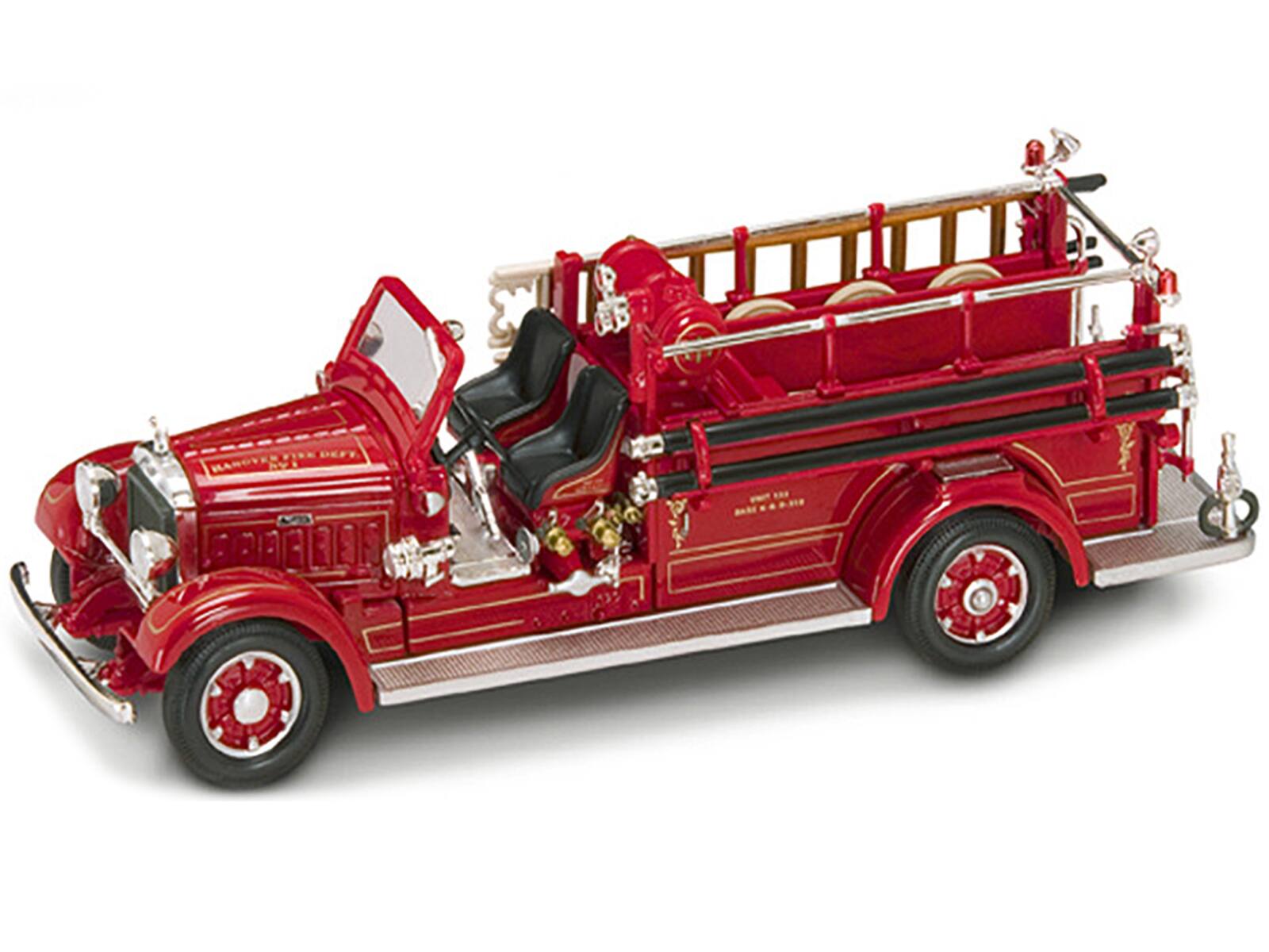 Alt View 1. Road Signature - 1935 Mack Type 75BX Fire Engine Red 1/43 Diecast Model Car by Road Signature.