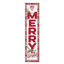 Jardine - Worcester Polytechnic Institute Engineers 12'' x 48'' Outdoor Merry Christmas Leaner - White