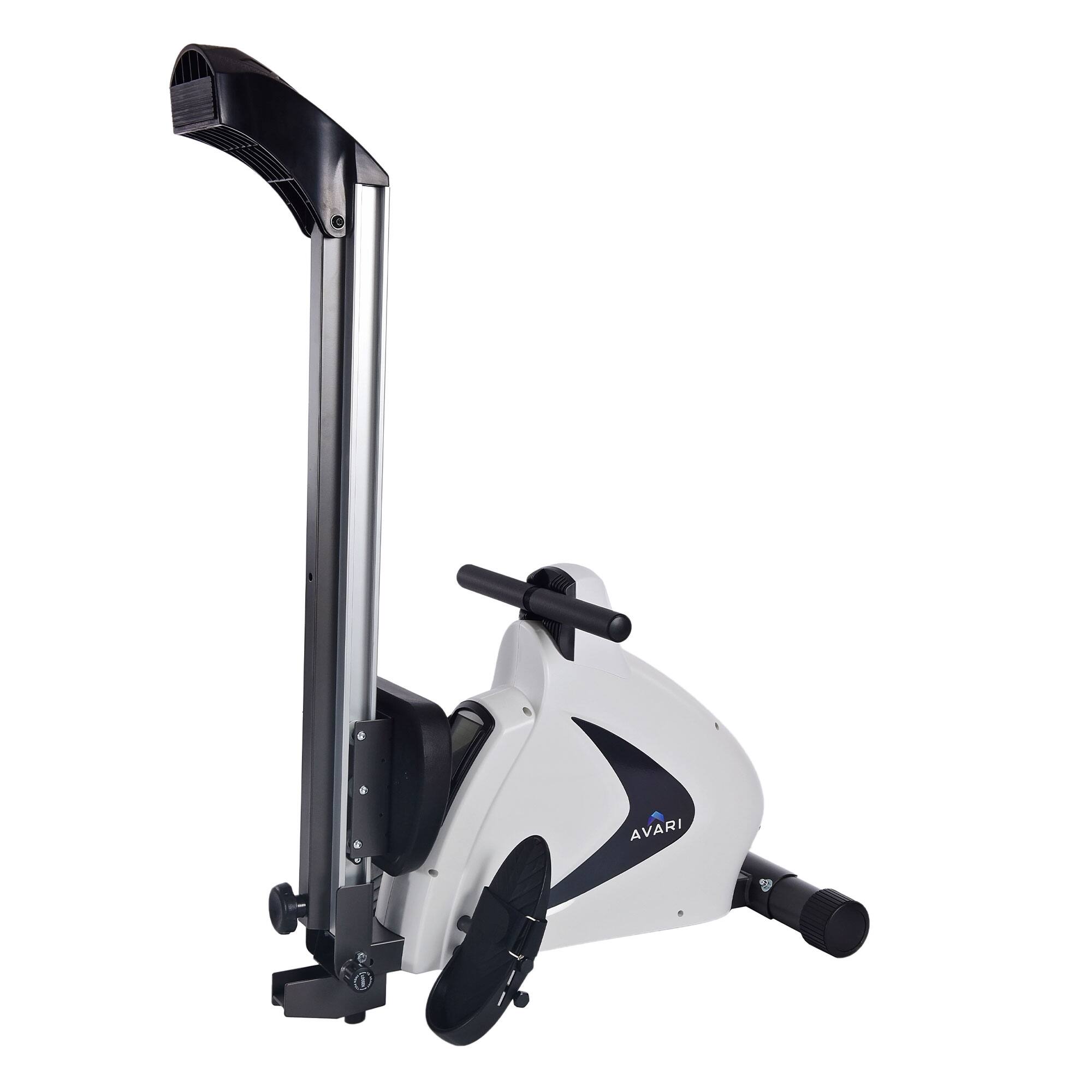 Alt View 4. Stamina Products - Stamina Products Avari 12 Program Cardio Exercise Monitor Magnetic Rower Machine - White/Silver.
