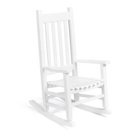 Winado - Wooden Child's Rocking Chair, All Weather Wooden Rocking Chair with High Backrest, Patio Rocker for Garden Yard Balcony - White